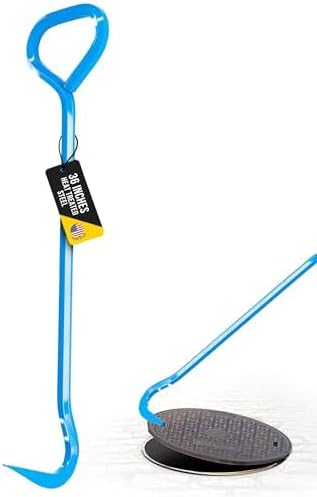 T&T Tools Top Popper Manhole Hook – Heat Treated Manhole Hook (Rotated Handle, Alloy Steel, 36-Inch)