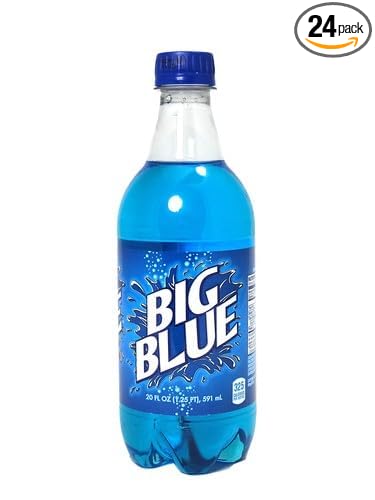 Big Blue Soda, 20 oz Bottle, 24 Count Pack