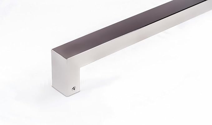 32 Inch Modern Front Door Handle Brushed Nickel Satin Finish, Commercial Grade Stainless Steel External Modern Door Pull Handle for Glass Doors Sliding Wooden Barn Doors Fiberglass, Rectangle Bar