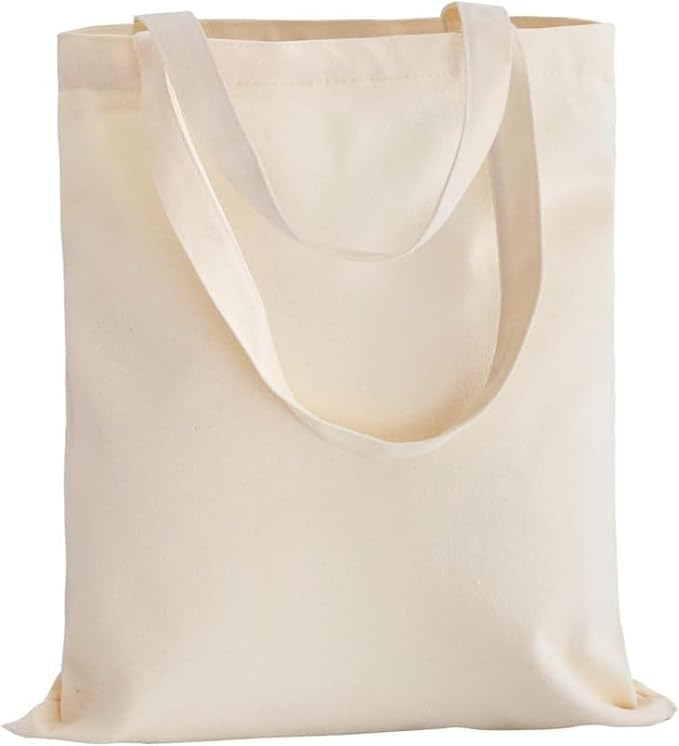 Organix 6|12|24|48|100|200|250 Pack Economical Cotton Reusable Tote Bag, Lightweight Grocery Shopping Bags, DIY, Advertising