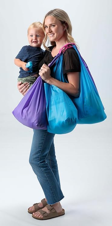 Click & Carry Grocery Bag Holder & Plastic Bag Carrier With Gel Padded Handle - Hands-Free Shopping Assistant for Multiple Bags, Paint Cans & Luggage - 100lb Capacity, As Seen on Shark Tank