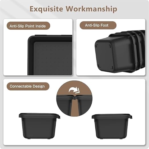 【Fits 100+ Tools】A-LUGEI【100-Piece 6-Size】 Tool Organizer Tray Set - Black Plastic Drawer Dividers for Garage Cabinets, Rolling Tool Chests, Workbenches & Office Storage.