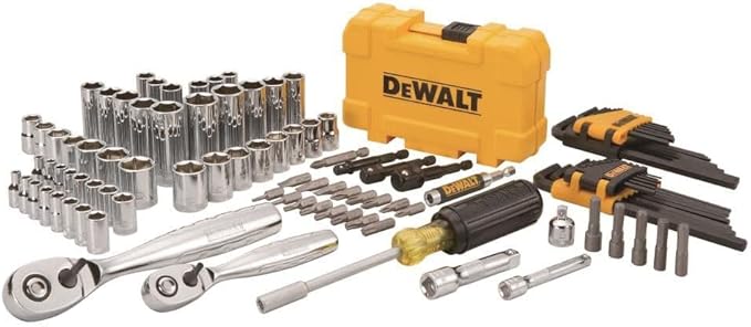 DEWALT Mechanics Tools Kit and Socket Set, 1/4" & 3/8" Drive, SAE, 108-Piece (DWMT73801)