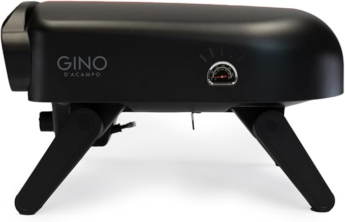 Gino D'Acampo 14" Gas Fired Pizza Oven - Modena with Built-In Thermometer, Pizza Stone, and Stainless Steel Construction