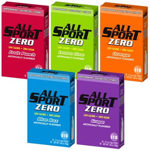 All Sport Zero Sticks, Low Calorie, ZERO Sugar, Electrolyte Sports Drink Mix, Vending Pack (Variety Pack, Case of 150 Sticks)