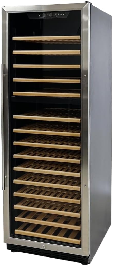 Commercial Dual Zone Wine Cooler Refrigerator, ETL 150-200 Bottles Fridge Merchandiser, Restaurant Bar Grocery Store
