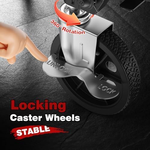 Folding Shopping Cart for Groceries with Braked Rolling Swivel Wheels - Extra Large Heavy Duty Grocery Cart with Double Basket & Removable Waterproof Liner, Upgraded Laundry Utility Cart