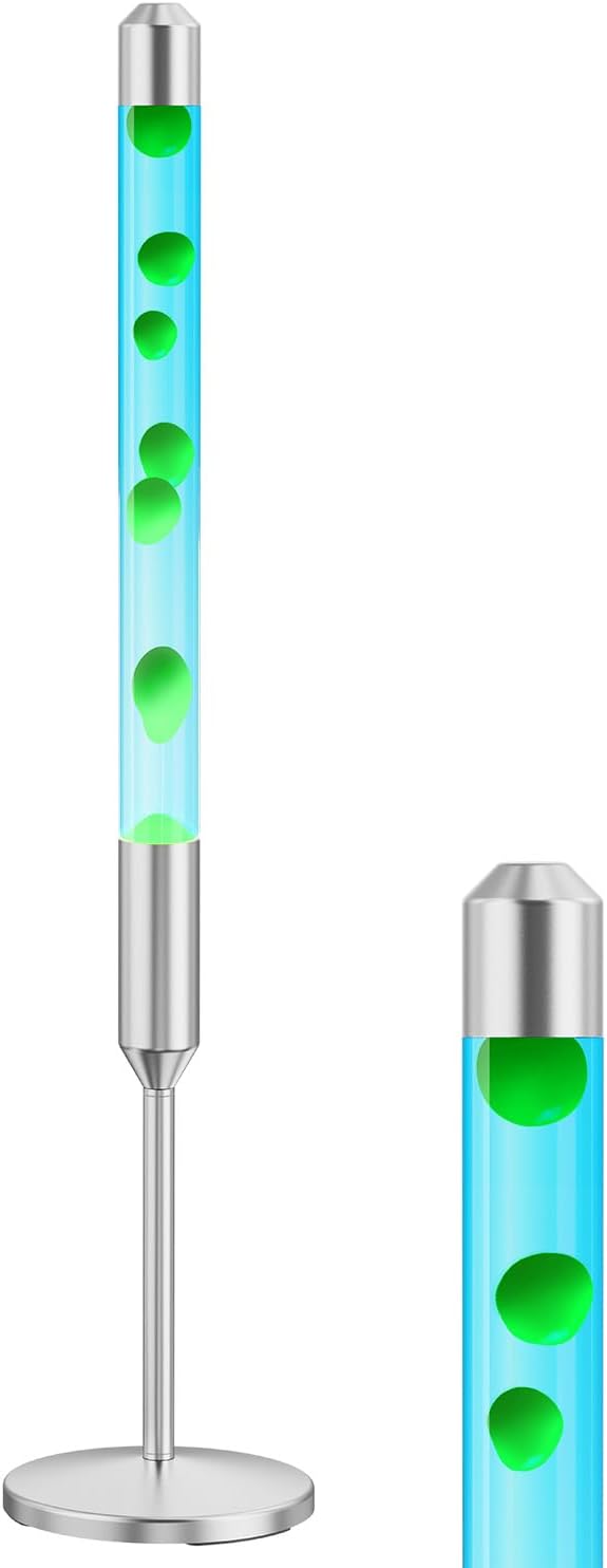 47.5-Inch Liquid Motion Lamp,Magma Lamp, Mood Relaxation Light，Suitable for Home Decoration,Office Decoration, Cafes,Bars,Etc (Blue Water Green Wax, 47.5 inches)