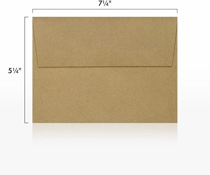LUXPaper A7 Invitation Envelopes | Peel & Press | 5 1/4" x 7 1/4" | Grocery Bag Brown | 70lb. Text | 1,000 Qty