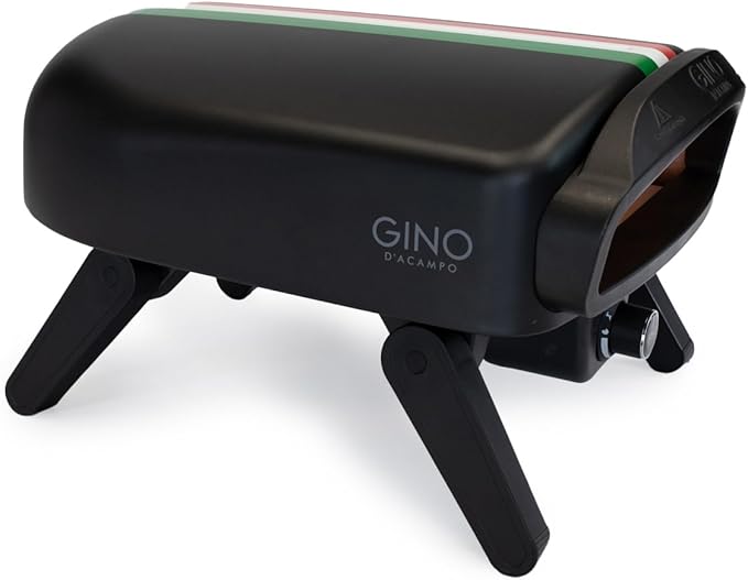 Gino D'Acampo 14" Gas Fired Pizza Oven - Modena with Built-In Thermometer, Pizza Stone, and Stainless Steel Construction