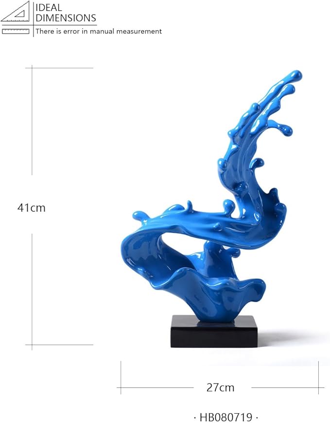 HAUCOZE Modern Sculpture Decor Abstract Statue Figurine Sea Wave Arts Gifts Polyresin Crafts 16.0 inch