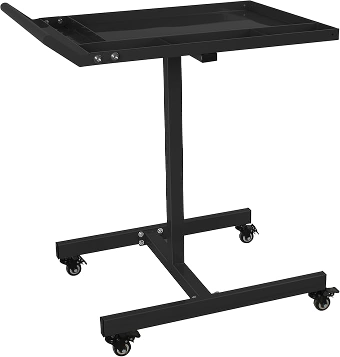 Rolling Tool Tray,220lbs Capacity Tear Down Work Table with Wheels,Rolling Work Table for Garage, Shop, DIY(Black)
