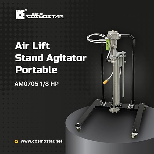 COSMOSTAR 5 Gallon Automatic Air Lifting Pneumatic Pail Agitator Paint Mixer | Drum Mixer | Pneumatic Bracket Mixer, Paint Stirring Machine Bracket Air Agitator Paint Mix Tool, Paint Agitator