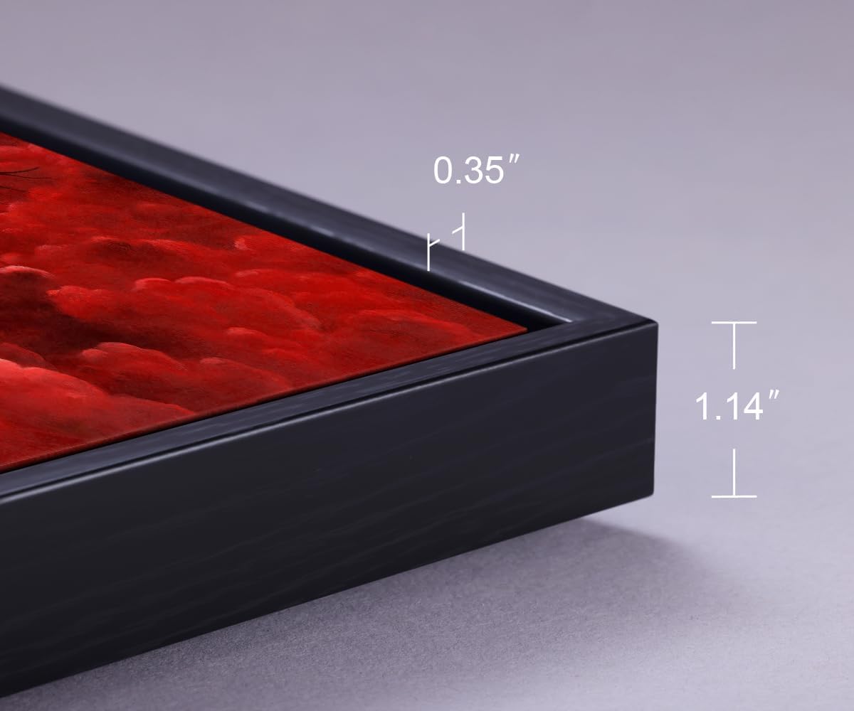 Wieco Art Extra Large Size Framed Canvas Art Prints Wall Art the Cloud Tree Abstract Pictures Paintings for Living Room Home Office Decorations Contemporary Artwork 3 Panels Black Frame