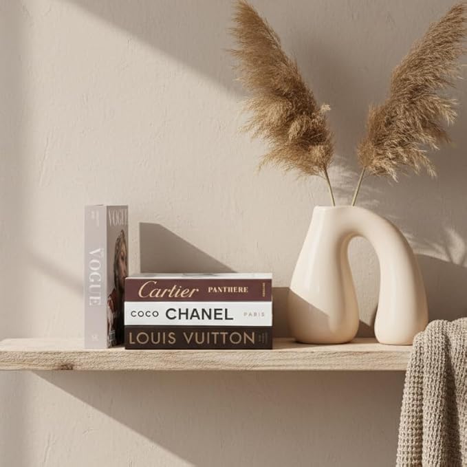 Luxe Large | 4 PCS Decorative Books for Home Decor | Coffee Table Book Decor | Faux Books for Decoration | Aesthetic Shelf & Bookshelf Decor for Living Room, Bedroom, or Office