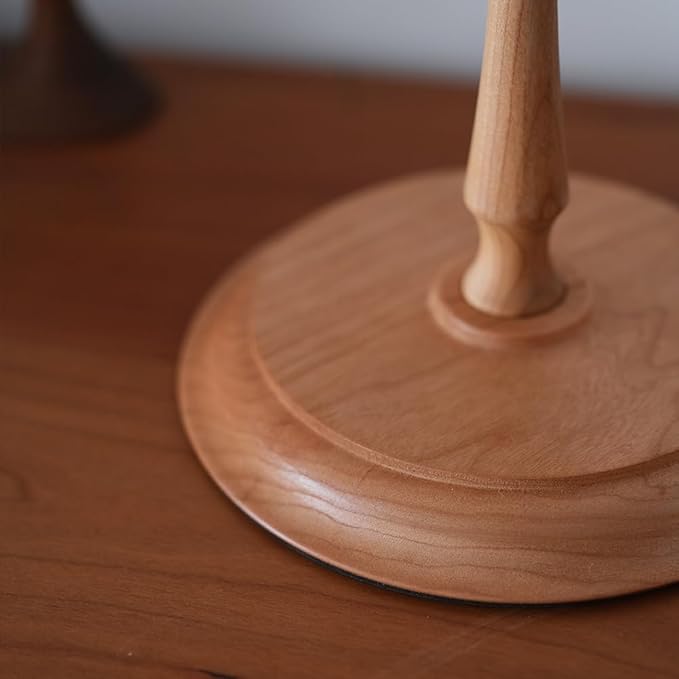 Wooden Paper Towel Holder Countertop, Freestanding Paper Towel Holders for Kitchen, Vintage Paper Towel Stands, Natural Grain & Non-Toxic Finish, Cherry Wood