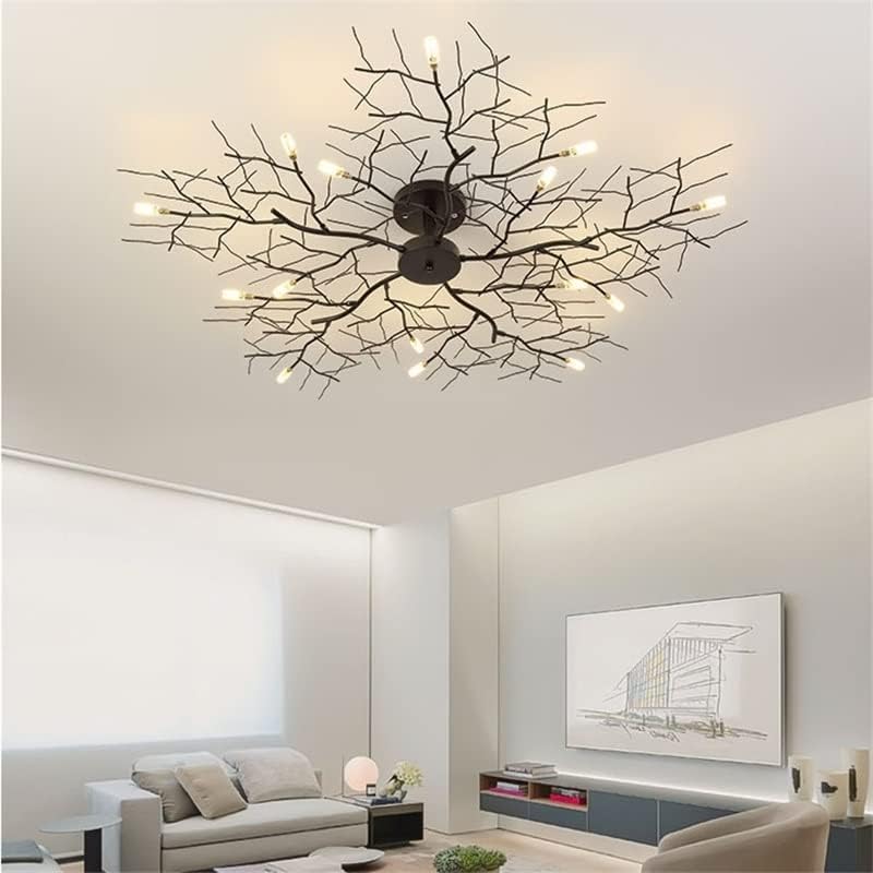 Modern LED Ceiling Lamp Nordic Tree Branch Iron Ceiling Lights Living Room Bedroom Chandeliers Ceiling Home Decor Light Fixtures Hotel Clubhouse Decoration Lighting(15-Lamp 110cm)