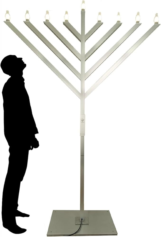9 FT LED Electric Menorah - Bright LED Lights W/Sequential Lighting | Holiday Decoration for The Office, Home or Outdoor Displays | Easy Set Up | Touch Pad + Remote Control
