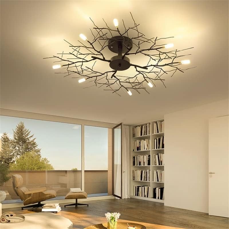 Modern LED Ceiling Lamp Nordic Tree Branch Iron Ceiling Lights Living Room Bedroom Chandeliers Ceiling Home Decor Light Fixtures Hotel Clubhouse Decoration Lighting(15-Lamp 110cm)