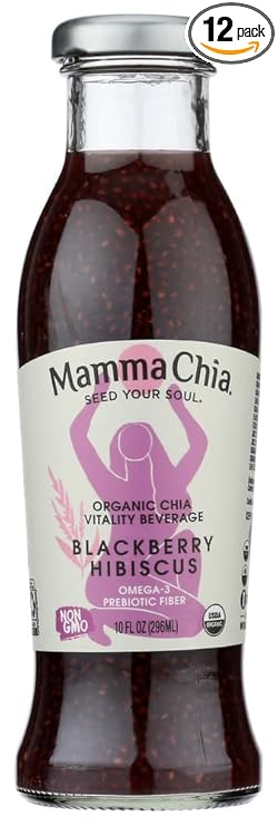 Mamma Chia Organic Blackberry Hibiscus Vitality Beverage, 10 Ounce -- 12 per case.