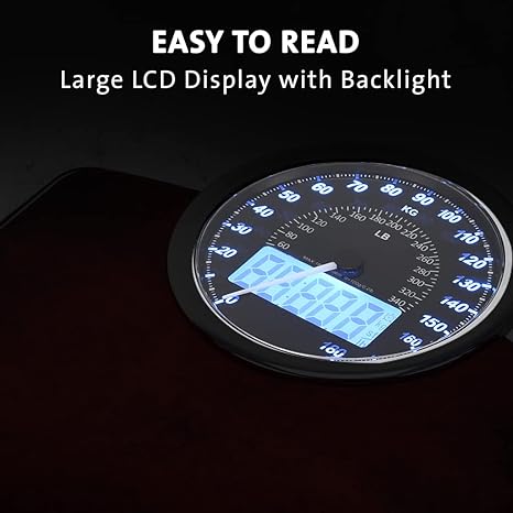 EILISON Highly Advance 2-in-1 Digital & Analog Weighing Scale for Body Weight-400lbs, 4 High Precison GX Sensor Accurate, Thick Tempered Glass, Extra Large Display (Red)