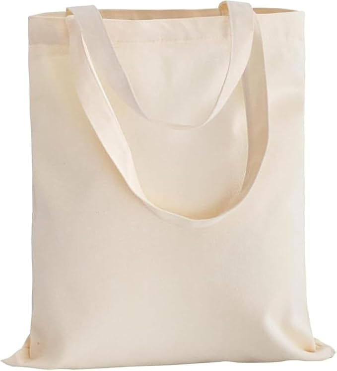 Organix 6|12|24|48|100|200|250 Pack Economical Cotton Reusable Tote Bag, Lightweight Grocery Shopping Bags, DIY, Advertising