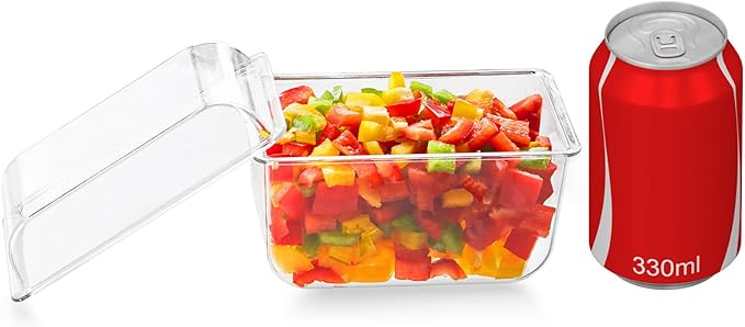 Lifewit Ice Chilled Condiment Caddy with 5x 20oz(2.5 cup) Containers, 15.3" Condiment Server with Separate Lids, Serving Tray Platter with Removable Dishes for Bar, Fruit, Salad, Taco, Party Garnish