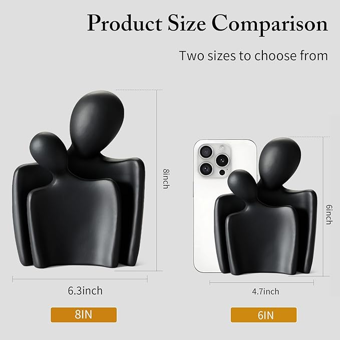 Sculptures Home Decor Lover Statues- 8 Inch, Resin Modern Home Decor Couple Statues，Decorations for Living Room Office Bookshelf Bedroom