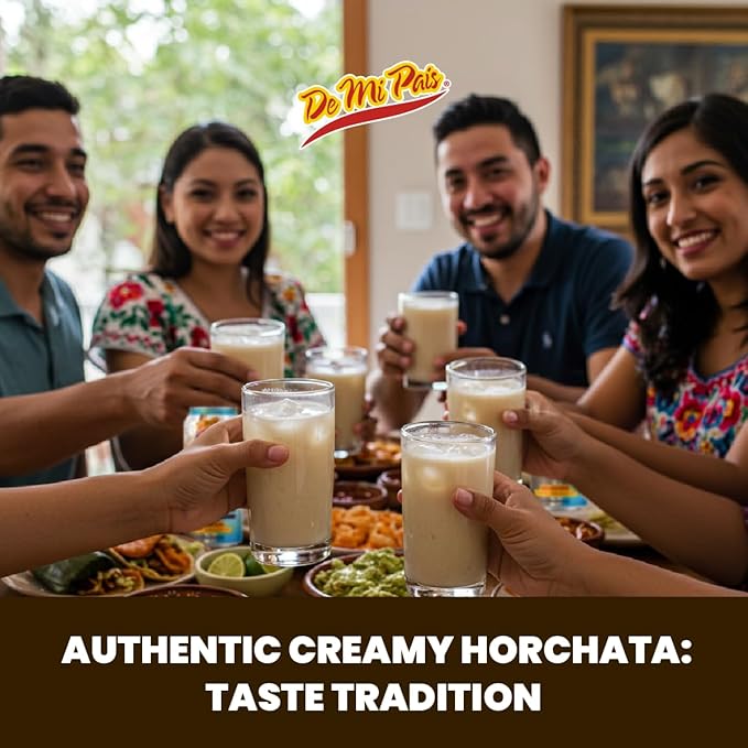 De Mi Pais Horchata Rice Milk Drink with Real Cinnamon Pieces, Made with Real Ingredients for a Creamy, Authentic Taste, Shake Well for a Refreshing Beverage, Perfect for Groceries, 16.57 Fl Oz, 6-Pack