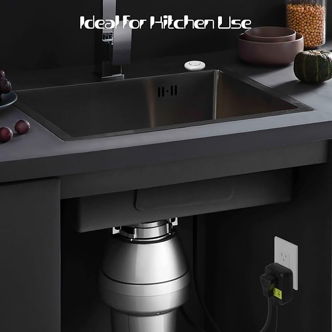 Garbage Disposal Air Switch Kit Sink Top Waste Disposal Stainless Steel Polished On/Off Air Button Food and Waste Disposals Part by Etoolcity, UL Listed