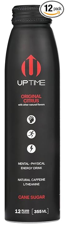 Uptime Original Citrus Flavored Energy Drink, Natural, 12 Fluid Ounces (Pack Of 12)