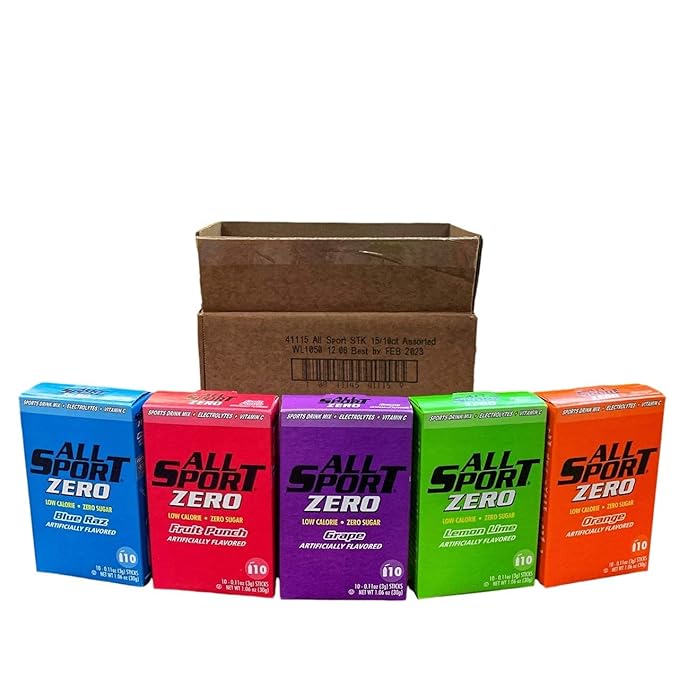 All Sport Zero Sticks, Low Calorie, ZERO Sugar, Electrolyte Sports Drink Mix, Vending Pack (Variety Pack, Case of 150 Sticks)