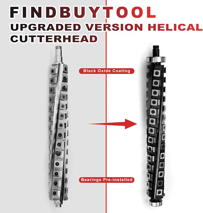 FINDBUYTOOL Helical Cutterhead for DeWalt DW735 DW735X Planer, 13 inch Helical Cutterhead 4 Rows for DW735/DW735X/DW735-XE Thickness Planer