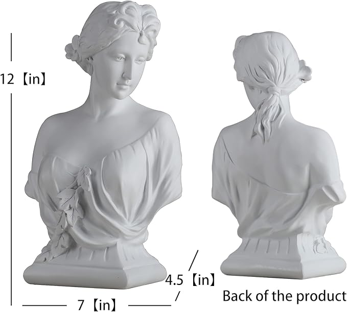 DOVDOV Greek Goddess Decoration, Young Venus Bust, Roman Bust Figurines, Greek Mythology Decorative Gifts, Busts for Home Decorative Statues