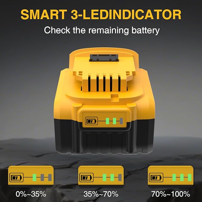 XAMP 8000mAh Lithium-ion Battery Replacement for 20V Max, DCB204 DCB206 DCB203 DCB200 DCB201 DCB205-2 DCB181 DCB180 Compitable with 20V Tools (2 Pack)