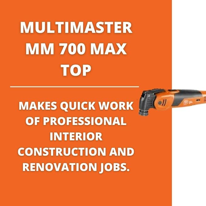 Fein MultiMaster MM 700 Max Top for Interior Construction and Renovation - Starlock Max Mount, QuickIn System, Constant Speed, Metal Drive Head - 72296864090