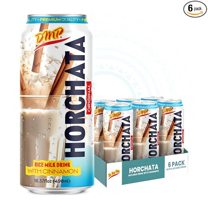 De Mi Pais Horchata Rice Milk Drink with Real Cinnamon Pieces, Made with Real Ingredients for a Creamy, Authentic Taste, Shake Well for a Refreshing Beverage, Perfect for Groceries, 16.57 Fl Oz, 6-Pack