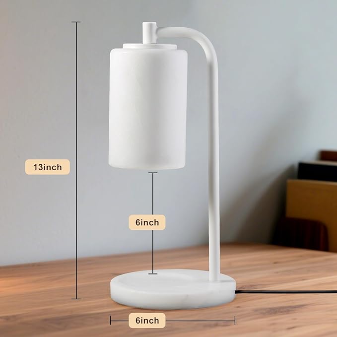 Marble White Candle Warmer Lamp, Bedroom Home Decor Marble Base White Electric Candles Warmer with Timer & Dimmer, Housewarming Gifts, Spring & Easter Decorations