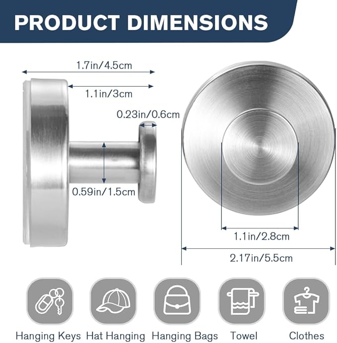Suction Cup Hooks - 2025 Upgraded Stainless Steel Heavy Duty No Drill Hooks for Wreaths on Glass, Shower Towels & Front Door (2, Gold)