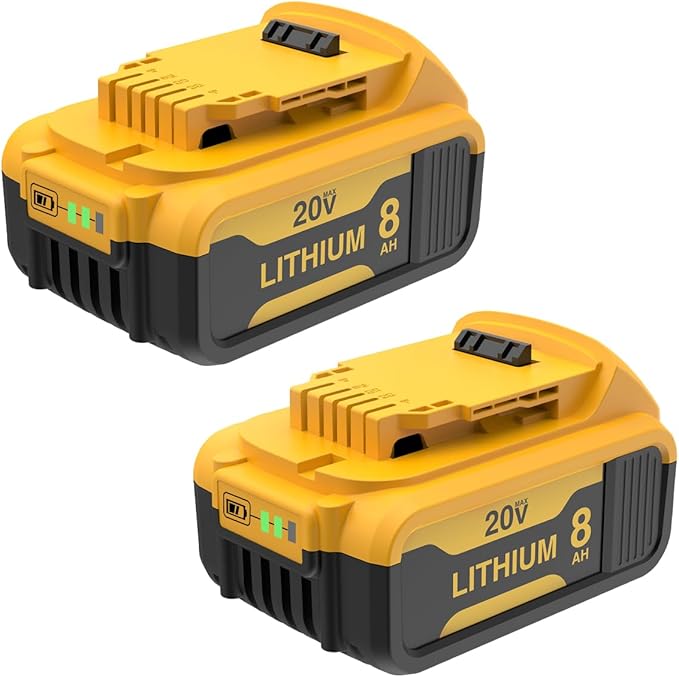 XAMP 8000mAh Lithium-ion Battery Replacement for 20V Max, DCB204 DCB206 DCB203 DCB200 DCB201 DCB205-2 DCB181 DCB180 Compitable with 20V Tools (2 Pack)