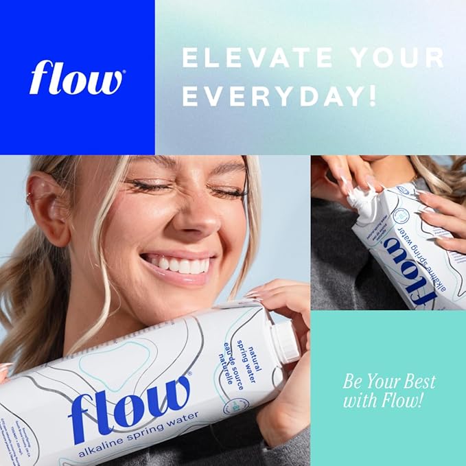Flow Alkaline Spring Water, 100% Naturally Alkaline,1L (Pack of 6)
