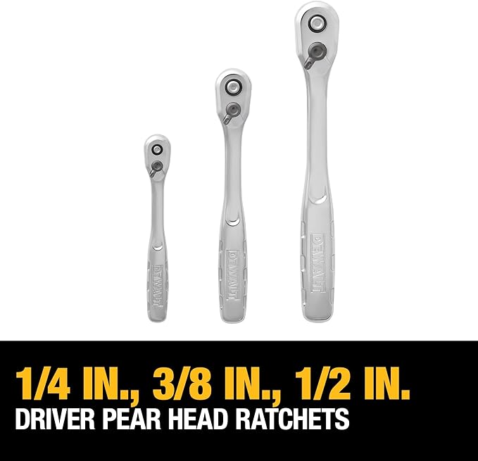 DEWALT Mechanics Tool Set, SAE and Metric, 1/2, 1/4, 3/8 Drive Sizes, 192-Piece (DWMT75049)