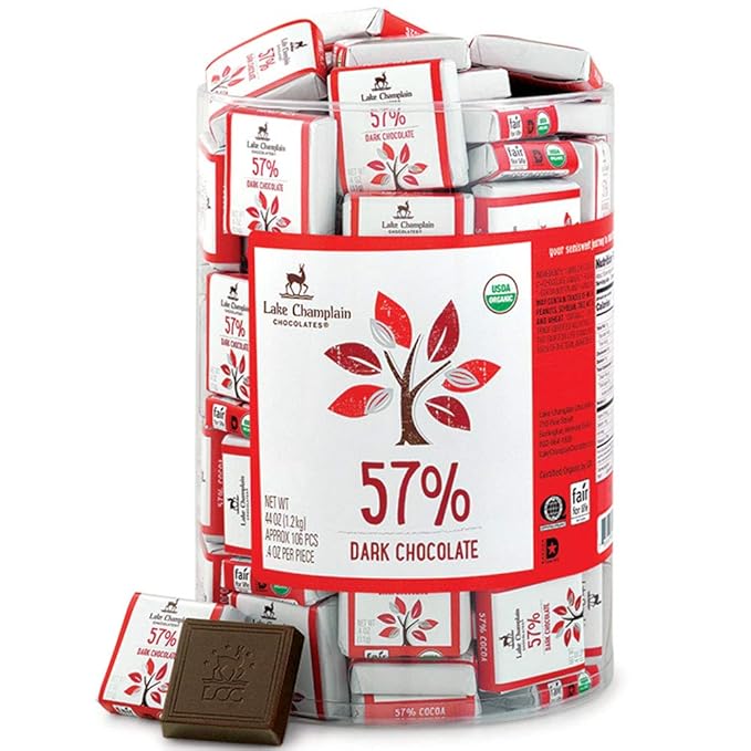 Lake Champlain Chocolates, Dark Chocolate Squares Og, 0.4 Ounce, 106 Pack