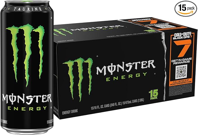 Monster Energy Drink, Green, Original, 16 Ounce (Pack of 15)