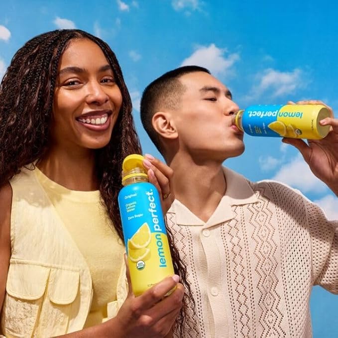 Lemon Perfect Original, Flavored Lemon Water, Organic, Zero Sugar, Healthy Hydration Drinks, 15.2 fl oz Bottles (12-Pack)