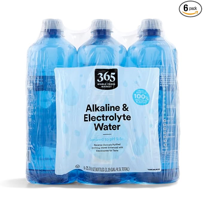 365 by Whole Foods Market, Alkaline & Electrolyte Water Bottles, 25.3 Fl Oz (Pack of 6)