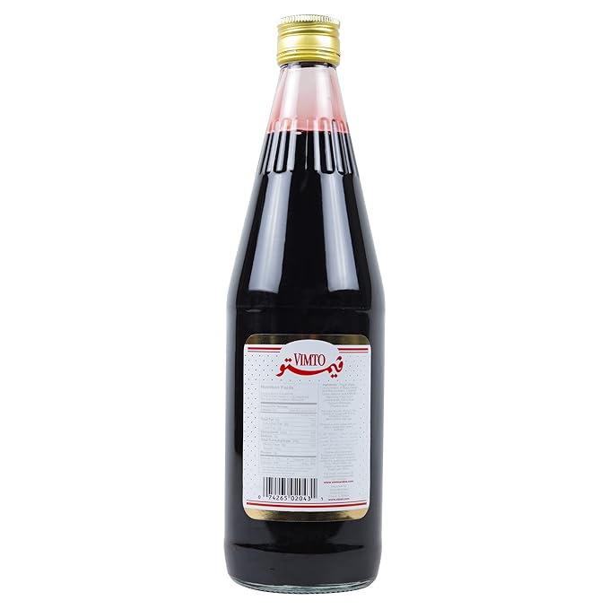 Vimto Fruit Syrup Concentrate-Flavorful Fruit Cordial For Drinks & Tea, 25fl.oz (Pack of 12)