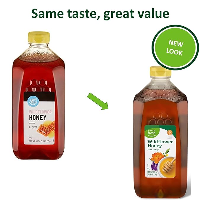 Amazon Fresh, Wildflower Honey, 80 Oz (Previously Happy Belly, Packaging May Vary)