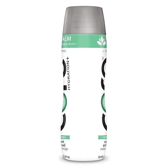 CORE Hydration+ Calm, Cucumber Essence Nutrient Enhanced Water with L-Theanine, 23.9 Fl Oz Bottle (Pack of 12)