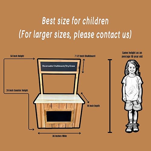 Children'S Lemonade Stand Assembled And Detachable Wooden Children'S Grocery Store Children'S Pretend Sales Stand With Storage Shelves & Wheels Market Stand Play Store
